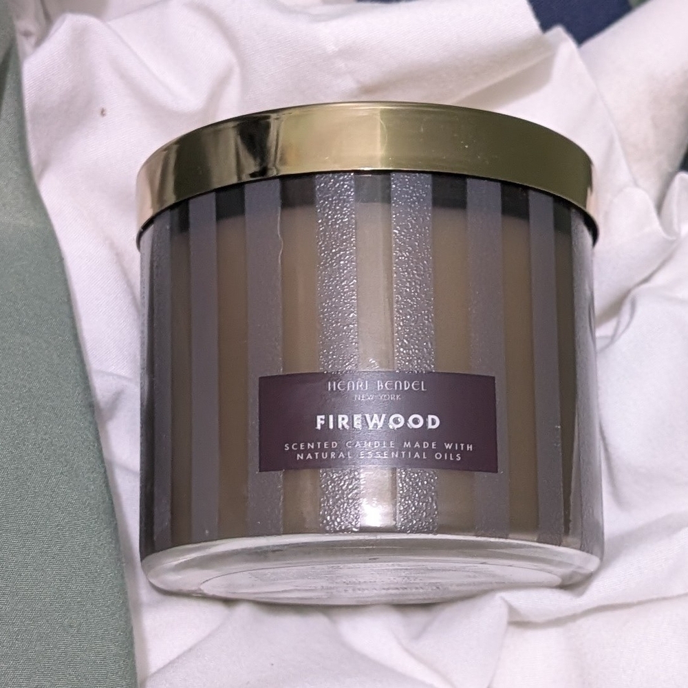 Henri Bendel Firewood Candle - Brown and Gold